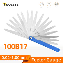 100B17 Feeler Gauge Metric Size 0.02-1mm Thickness Gauge Set Valves Foliage of Valves Spark Plug Gap For Measurement Probe Gap