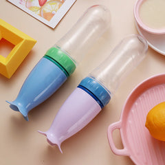 90ML Safe Newborn Baby Feeding Bottle Toddler Silicone Squeeze Feeding Spoon Milk Bottle Training Feeder Food Supplement Tools