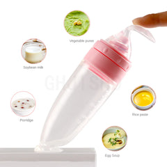 90ML Safe Newborn Baby Feeding Bottle Toddler Silicone Squeeze Feeding Spoon Milk Bottle Training Feeder Food Supplement Tools